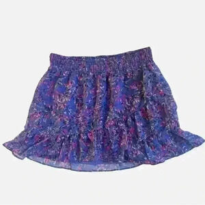 French Connection Floral Ruffle Skirt Womens S Pull On Elastic Waist Boho FCUK